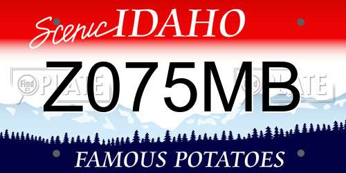 Z075MB Idaho License Plate