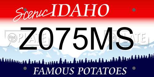 Z075MS Idaho License Plate