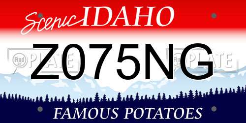Z075NG Idaho License Plate