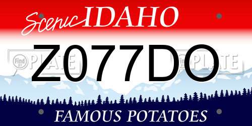 Z077DO Idaho License Plate