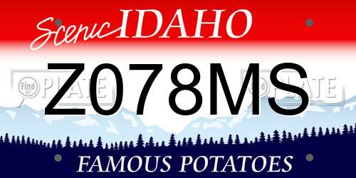 Z078MS Idaho License Plate