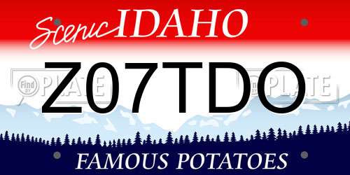 Z07TDO Idaho License Plate