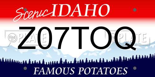 Z07TOQ Idaho License Plate