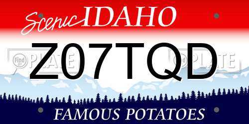 Z07TQD Idaho License Plate