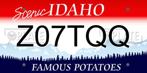 Z07TQQ Idaho License Plate