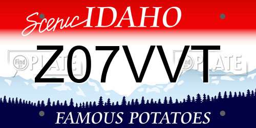 Z07VVT Idaho License Plate