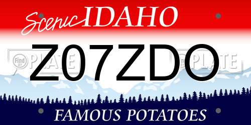 Z07ZDO Idaho License Plate