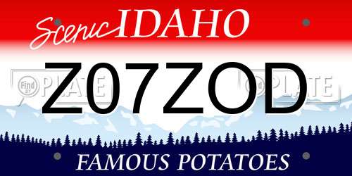 Z07ZOD Idaho License Plate