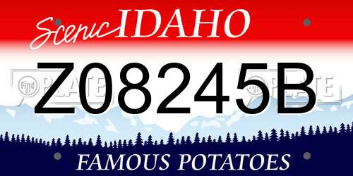 Z08245B Idaho License Plate