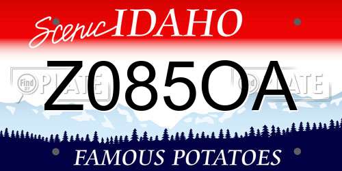 Z085OA Idaho License Plate