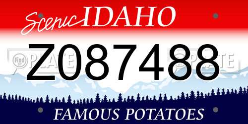 Z087488 Idaho License Plate