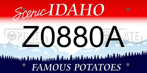 Z0880A Idaho License Plate