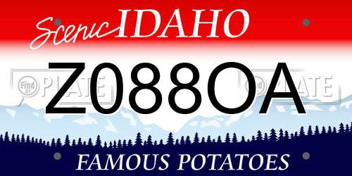 Z088OA Idaho License Plate