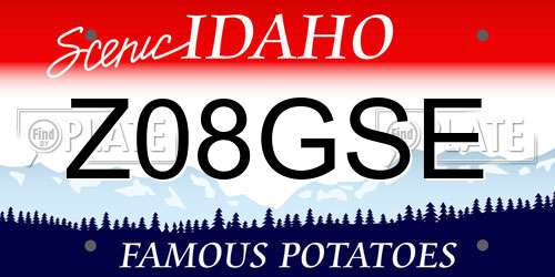 Z08GSE Idaho License Plate