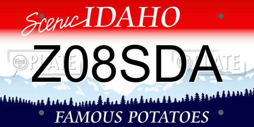 Z08SDA Idaho License Plate