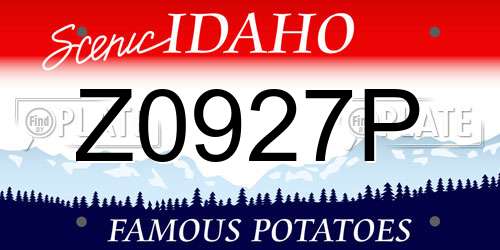 Z0927P Idaho License Plate