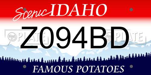 Z094BD Idaho License Plate