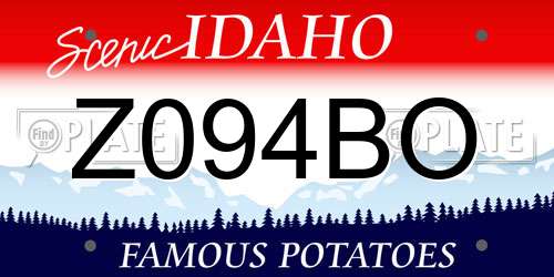 Z094BO Idaho License Plate