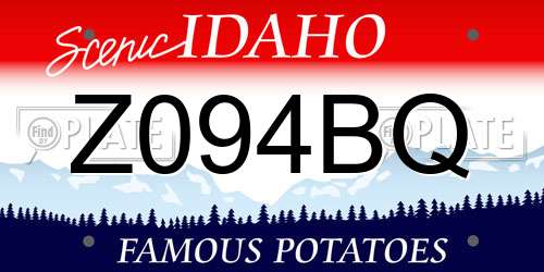 Z094BQ Idaho License Plate