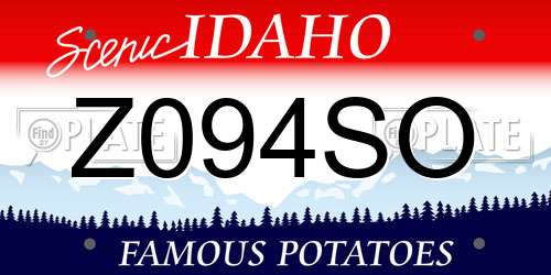 Z094SO Idaho License Plate