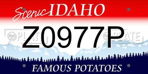 Z0977P Idaho License Plate