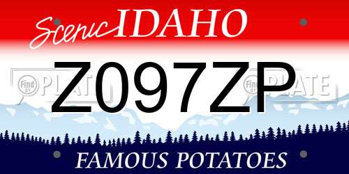 Z097ZP Idaho License Plate