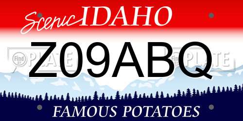 Z09ABQ Idaho License Plate