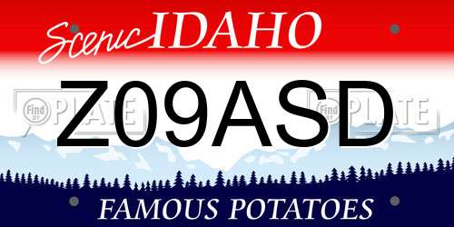 Z09ASD Idaho License Plate