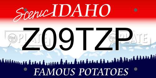 Z09TZP Idaho License Plate