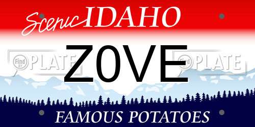 Z0VE Idaho License Plate