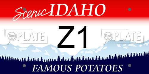 Z1 Idaho License Plate