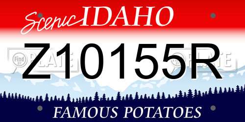 Z10155R Idaho License Plate