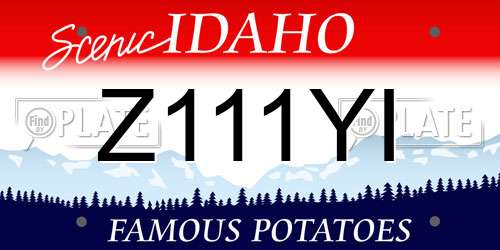 Z111YI Idaho License Plate