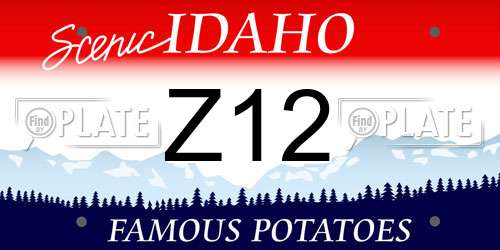 Z12 Idaho License Plate