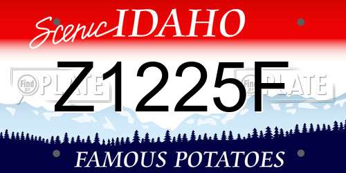 Z1225F Idaho License Plate