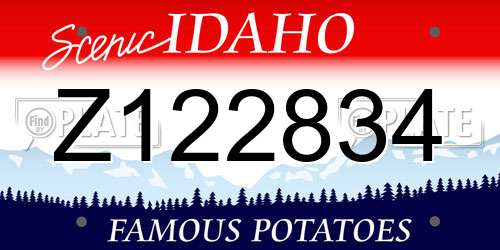 Z122834 Idaho License Plate