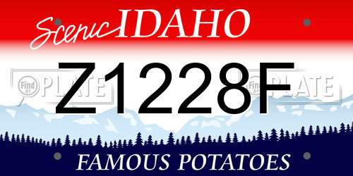 Z1228F Idaho License Plate