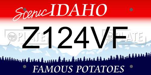 Z124VF Idaho License Plate