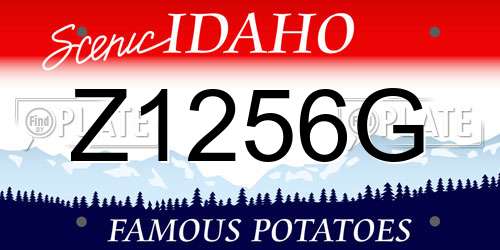Z1256G Idaho License Plate