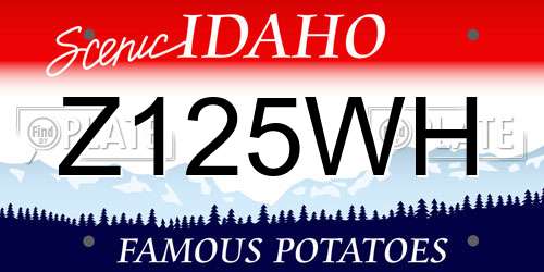 Z125WH Idaho License Plate