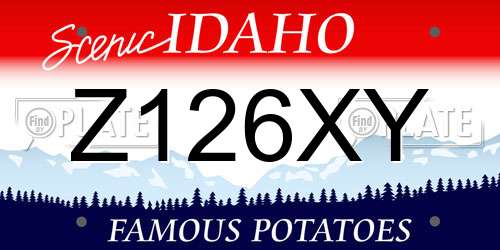 Z126XY Idaho License Plate