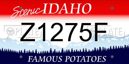 Z1275F Idaho License Plate