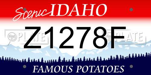Z1278F Idaho License Plate