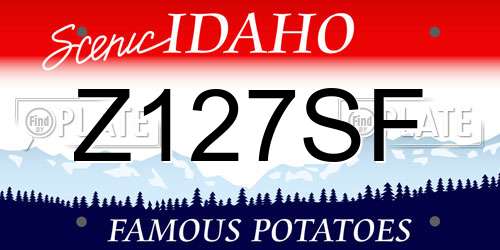 Z127SF Idaho License Plate