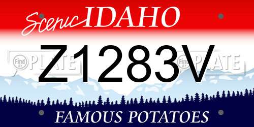 Z1283V Idaho License Plate