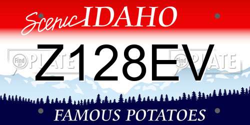 Z128EV Idaho License Plate