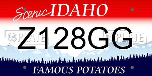 Z128GG Idaho License Plate