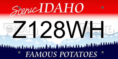 Z128WH Idaho License Plate