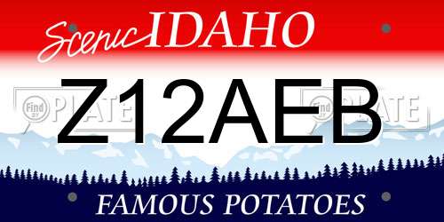 Z12AEB Idaho License Plate