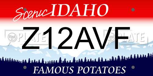 Z12AVF Idaho License Plate